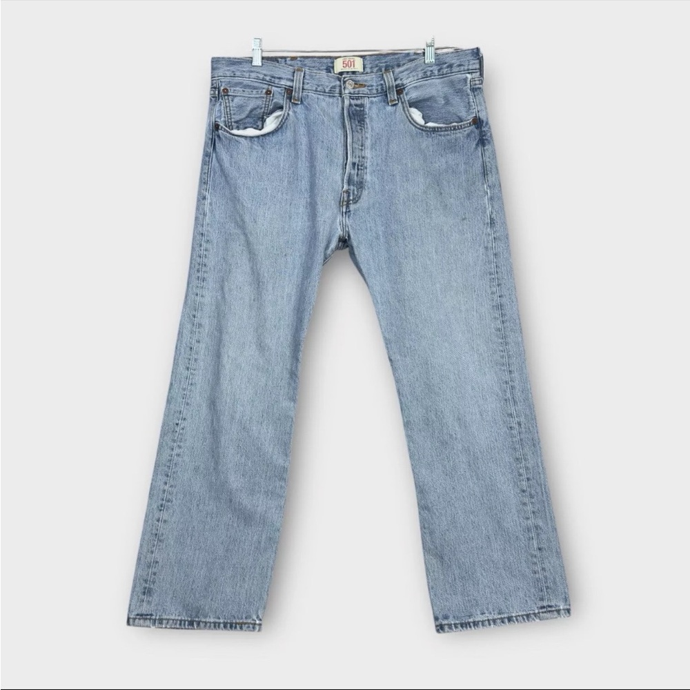 Vintage Levis XX Original 501 Button Fly Jeans 34x28 Blue Denim Straight Leg Y2K